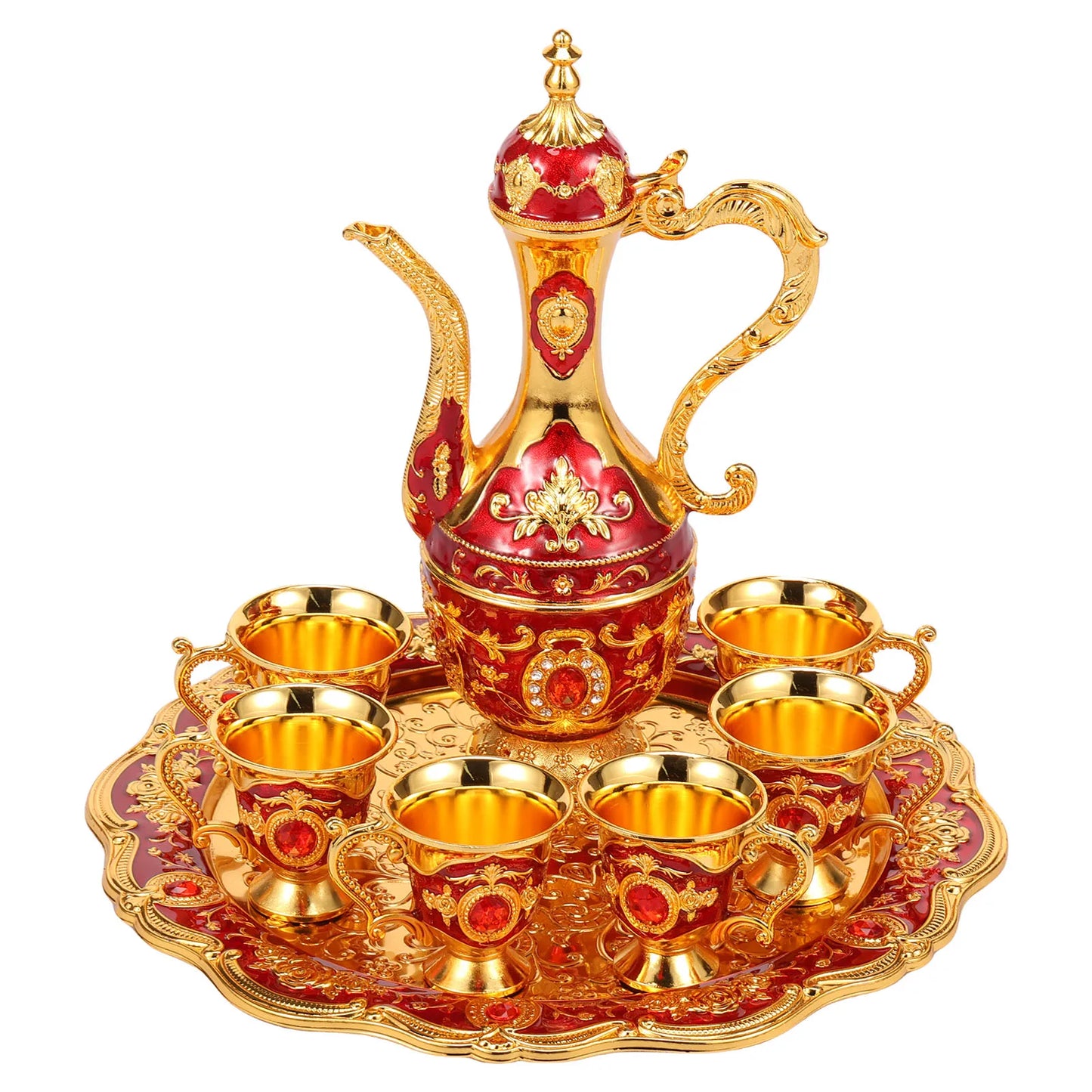 Vintage Metal Turkish Coffee Pot Set