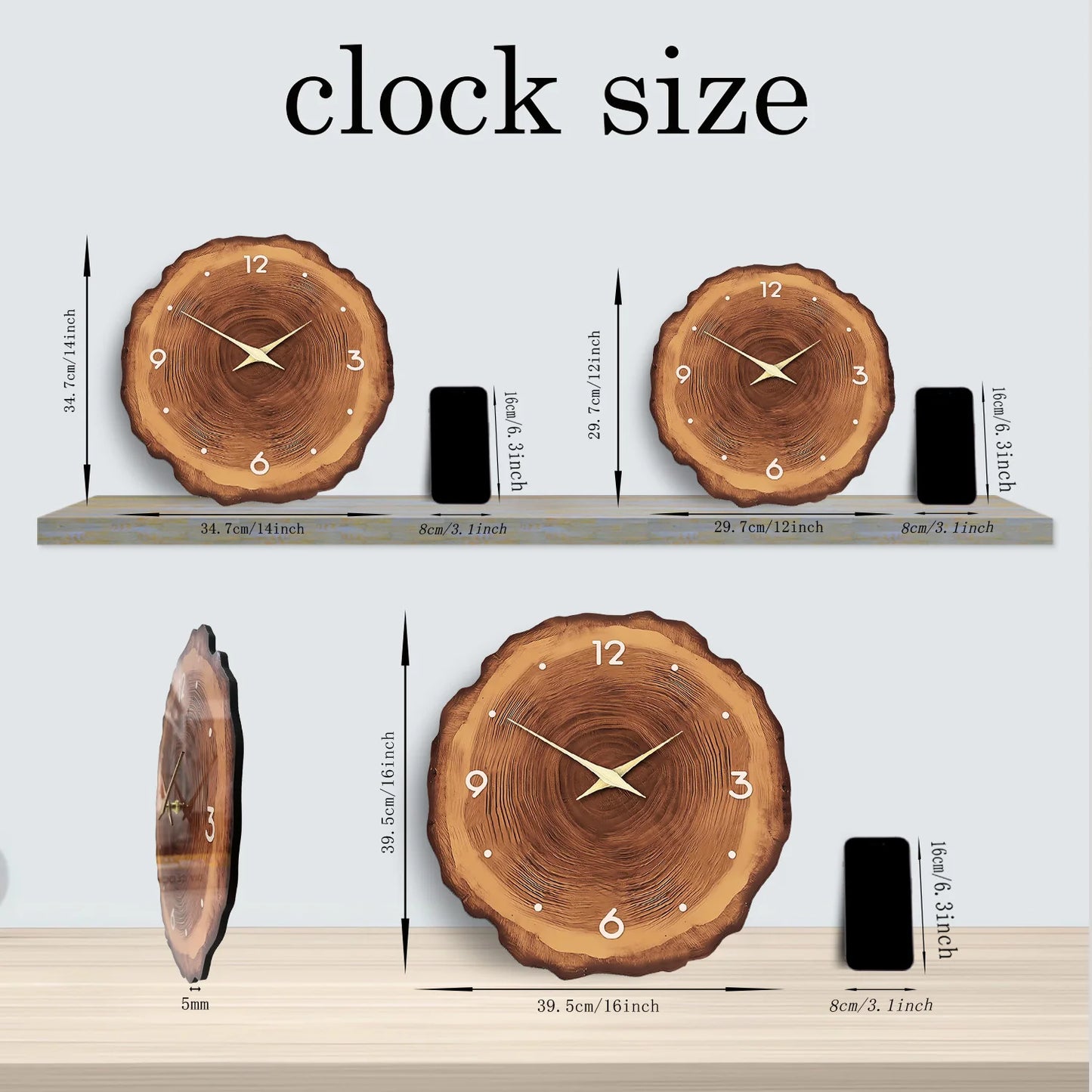 Woodland Harmony Silent Wooden Wall Clock
