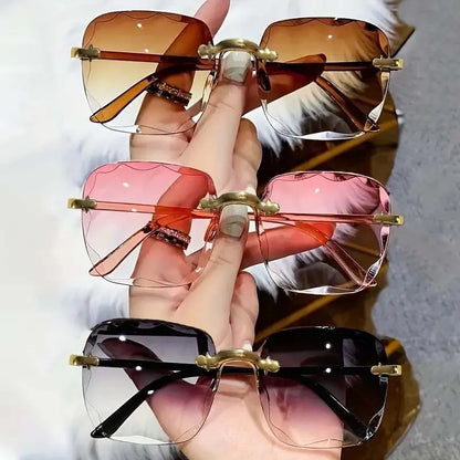 Women's Square Rimless Sunglasses (1 or 3 pieces)