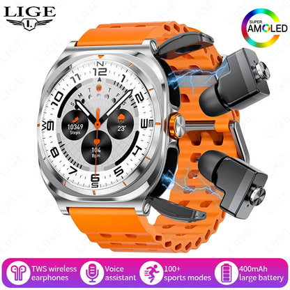 The Ultimate 2-in-1 Smartwatch with Hidden Wireless Earphones