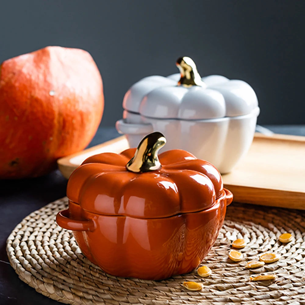 Beautiful and elegant pumpkin ceramic bowl