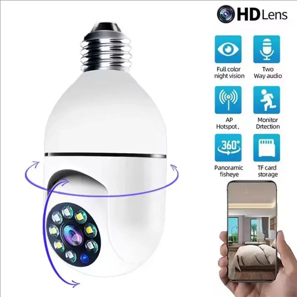 4G WiFi IP Bulb with Camera, E27 socket, and 3MP sensor