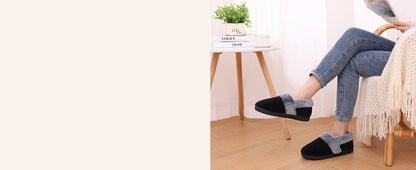 Shevalues Women's Winter Fuzzy House Slippers Non-slip Cozy  Fluffy Knit Slides With Memory Foam Indoor Warm Plush Bedroom Shoes