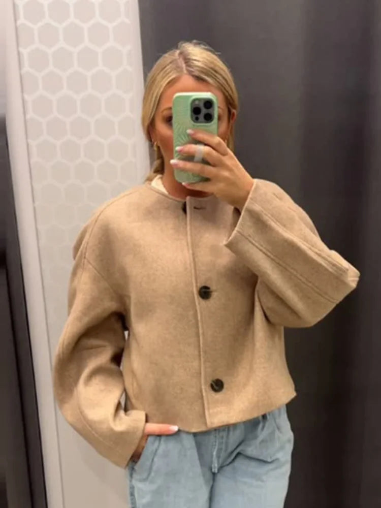 Women’s Wool-Inspired Short Coat