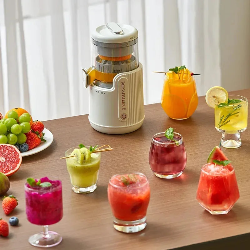 Large-Diameter Orange Juicer with Juice & Pulp Separator