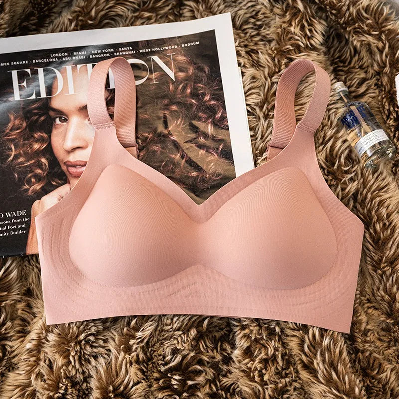 Women's Plus Size Push-Up Bra, Seamless and Wireless