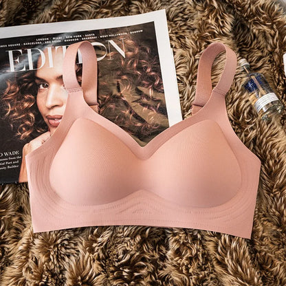 Women's Plus Size Push-Up Bra, Seamless and Wireless