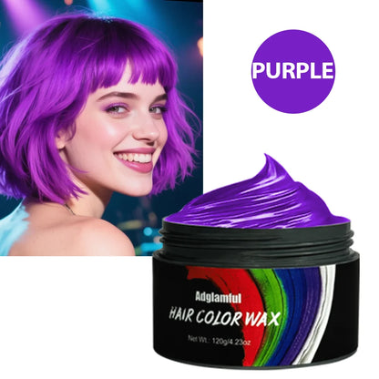 Multi-Color Temporary Hair Wax - Quick & Easy, Damage-Free, Washable, Non-Greasy, One-Time Use for Parties & Events