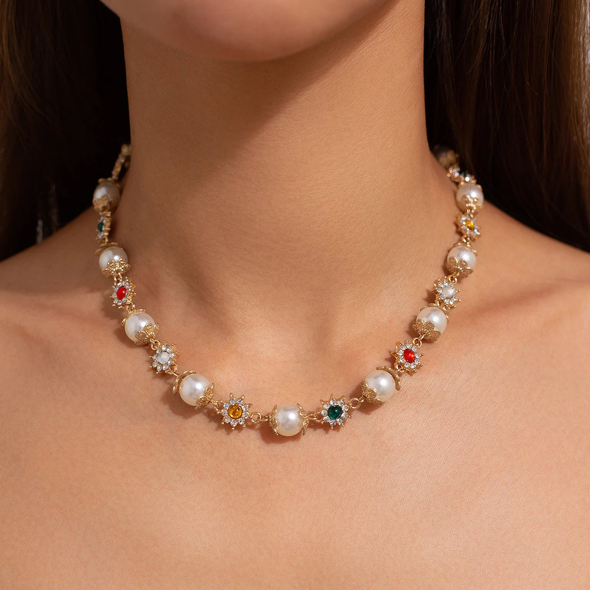 Elegant Pearl Choker Necklace