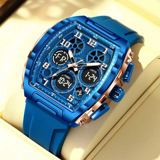 Timeless Elegance: Luxury Men's Square Quartz Chronograph Watch