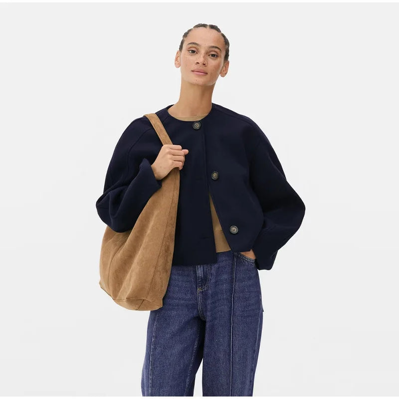 Women’s Wool-Inspired Short Coat