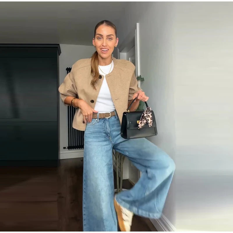 Women’s Wool-Inspired Short Coat