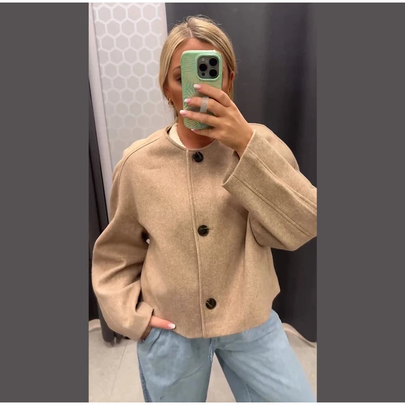 Women’s Wool-Inspired Short Coat