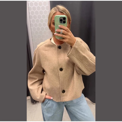 Women’s Wool-Inspired Short Coat