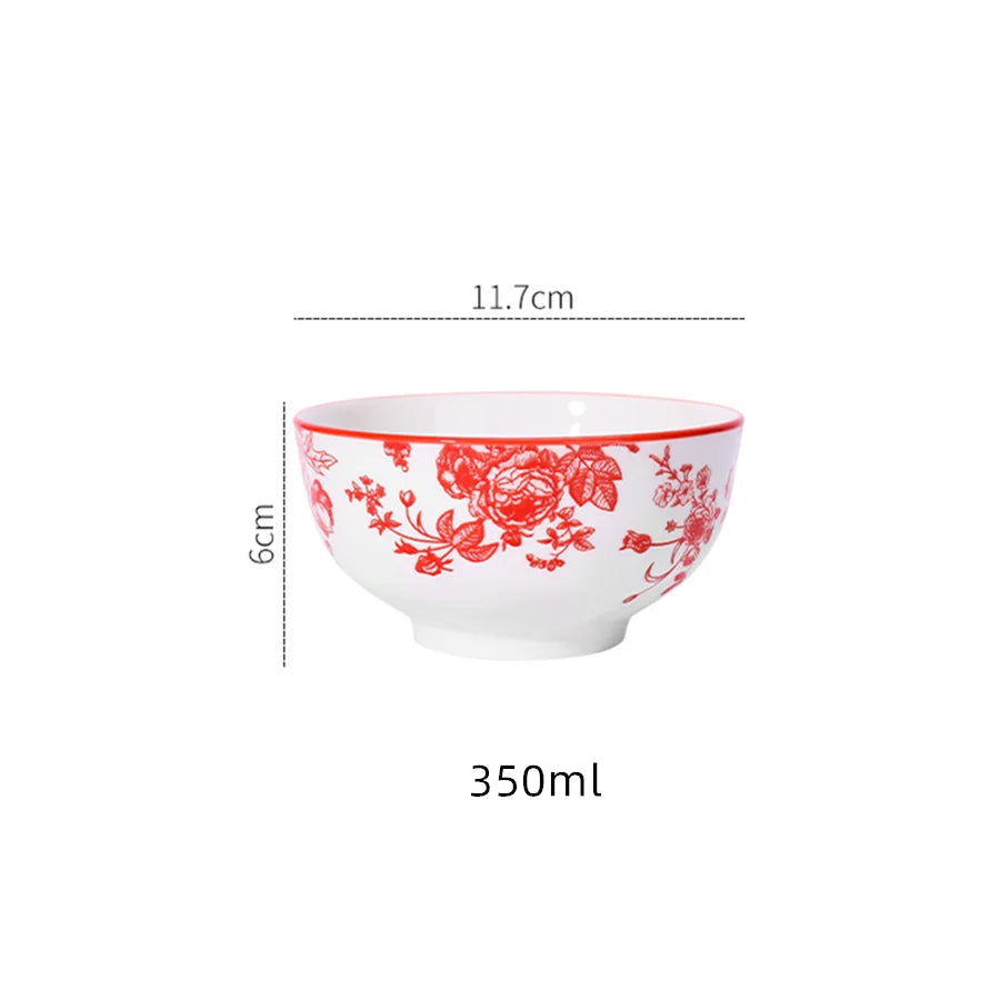 Elegant 3-Piece Ceramic Rice Bowl Set for a More Cosy and Beautiful Home Dining Experience