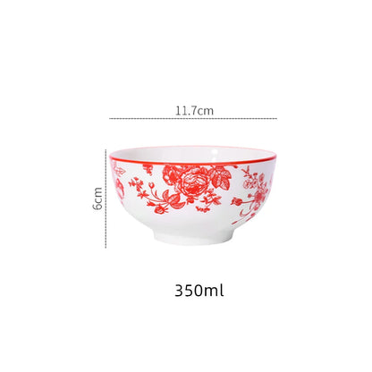 Elegant 3-Piece Ceramic Rice Bowl Set for a More Cosy and Beautiful Home Dining Experience