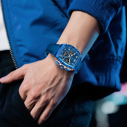 Timeless Elegance: Luxury Men's Square Quartz Chronograph Watch