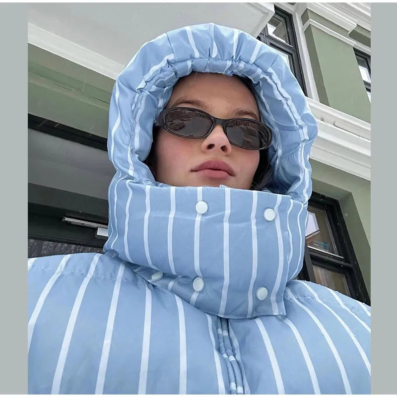 Women’s Striped Hooded Cotton Jacket