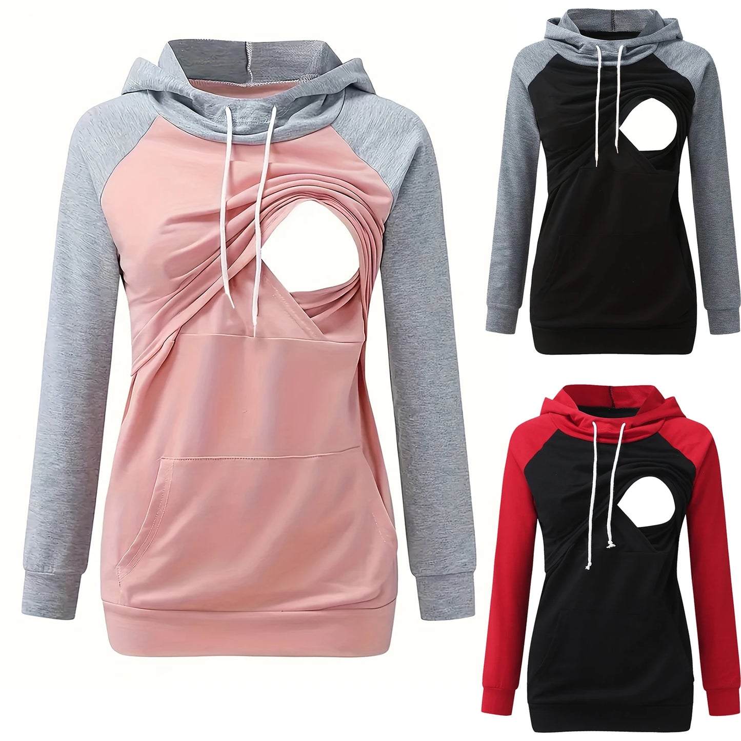 Maternity Nursing Hoodie with Kangaroo Pocket