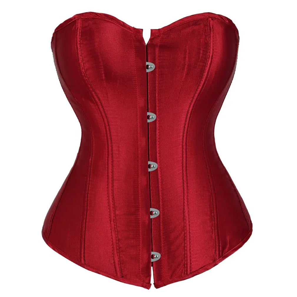 Women's Satin Lace-Up Corset Bustier