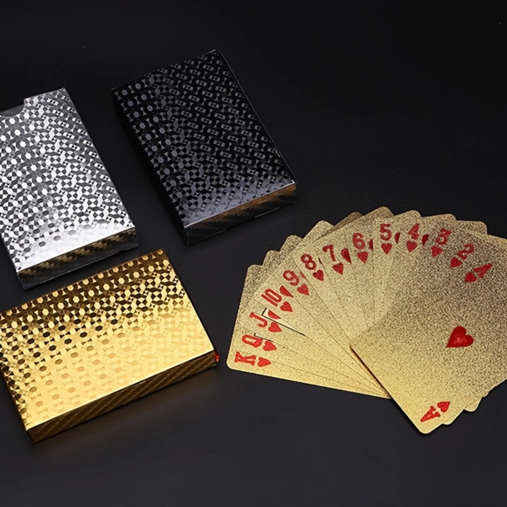Luxury Gold Foil Playing Cards - Waterproof & Durable Poker Deck for Party & Gifts