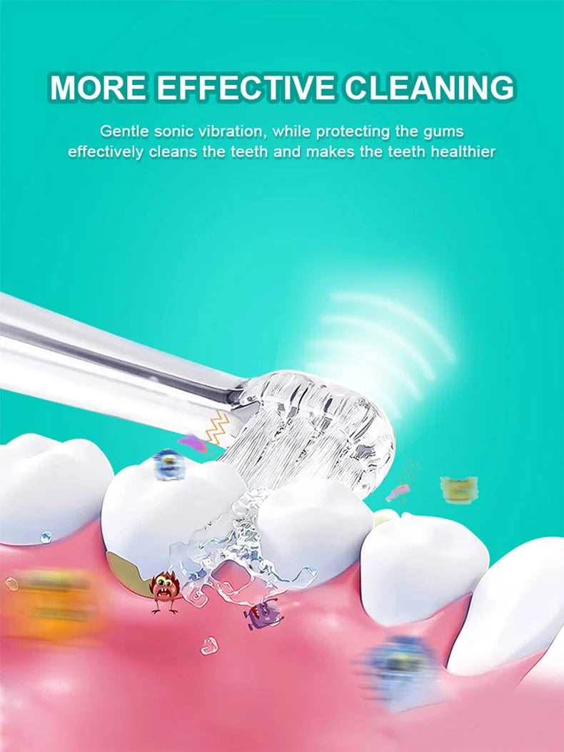 Kids Sonic Electric Toothbrush with Timer & Replacement Heads