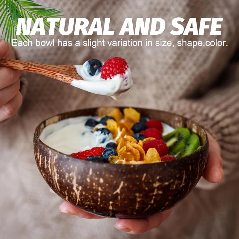 Handcrafted Natural Coconut Bowl Set for a Healthier, More Mindful Dining Experience