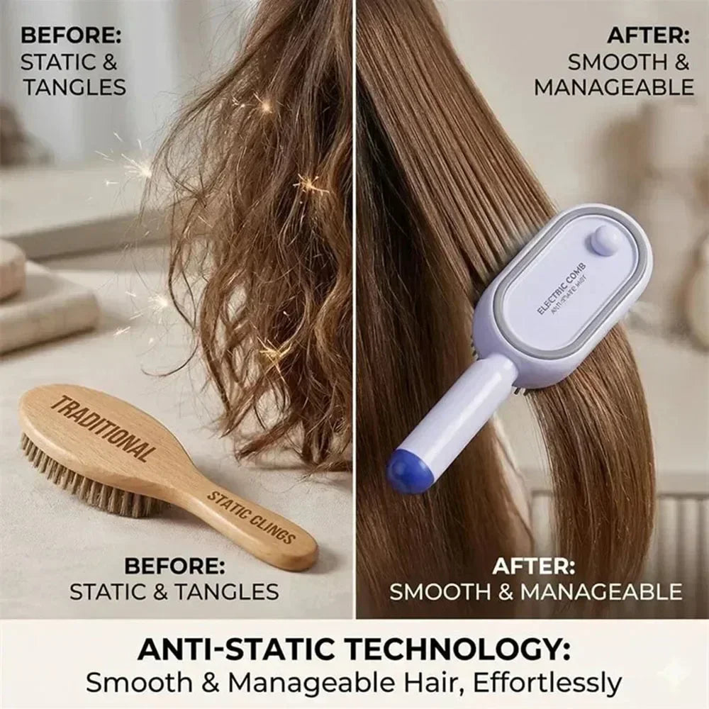 3-in-1 Hairbrush with Steam, Essential Oil, and Self-Cleaning