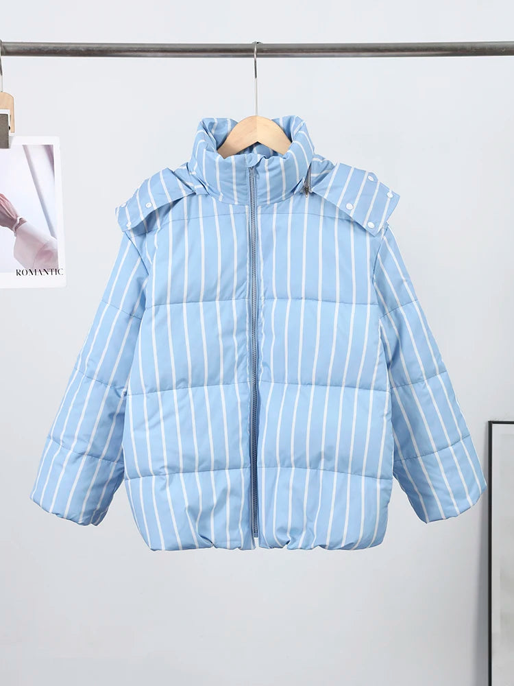 Women’s Striped Hooded Cotton Jacket