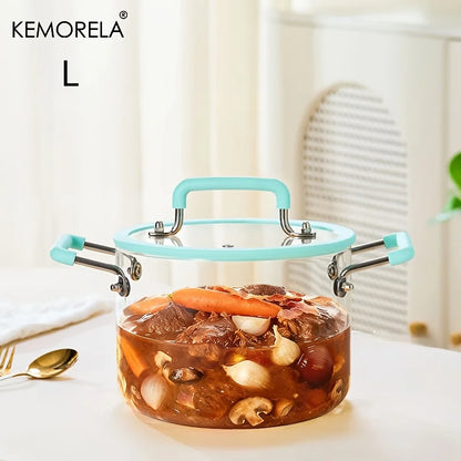 Crystal-Clear Glass Saucepan with Lid