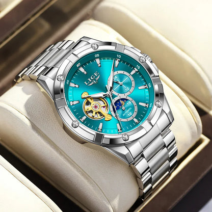 LIGE Luxury Hollow Tourbillon Men’s Watch
