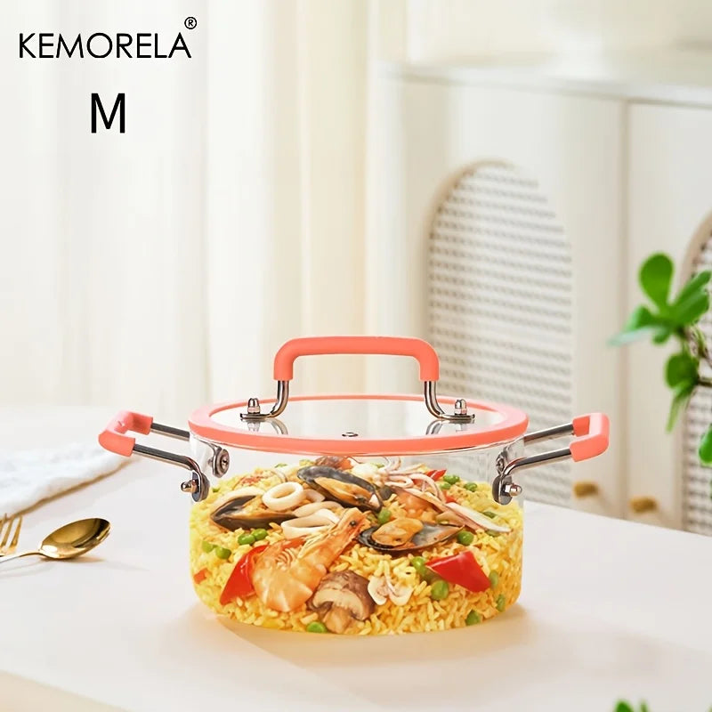 Crystal-Clear Glass Saucepan with Lid