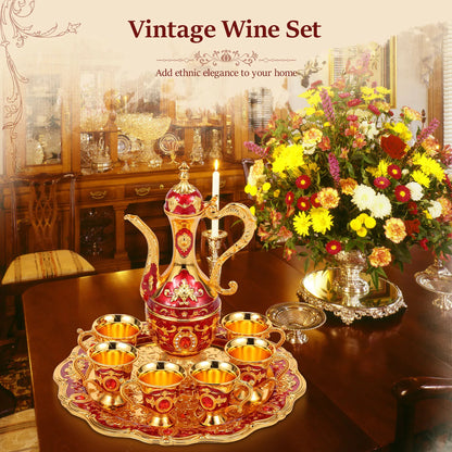Vintage Metal Turkish Coffee Pot Set