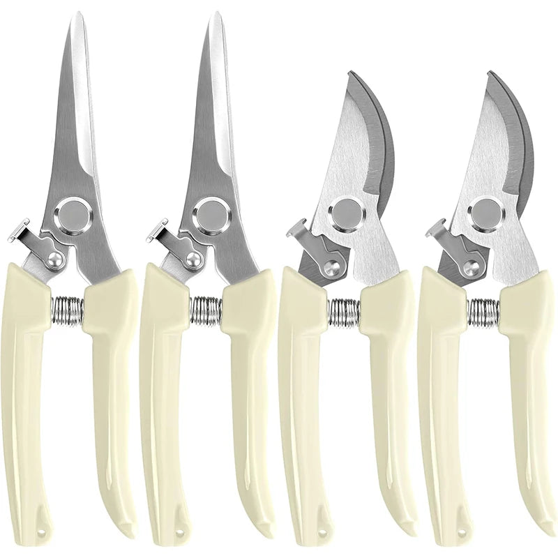 4PCS Stainless-Steel Precision Pruning Shears – Sharp, Reliable & Perfect for Every Garden