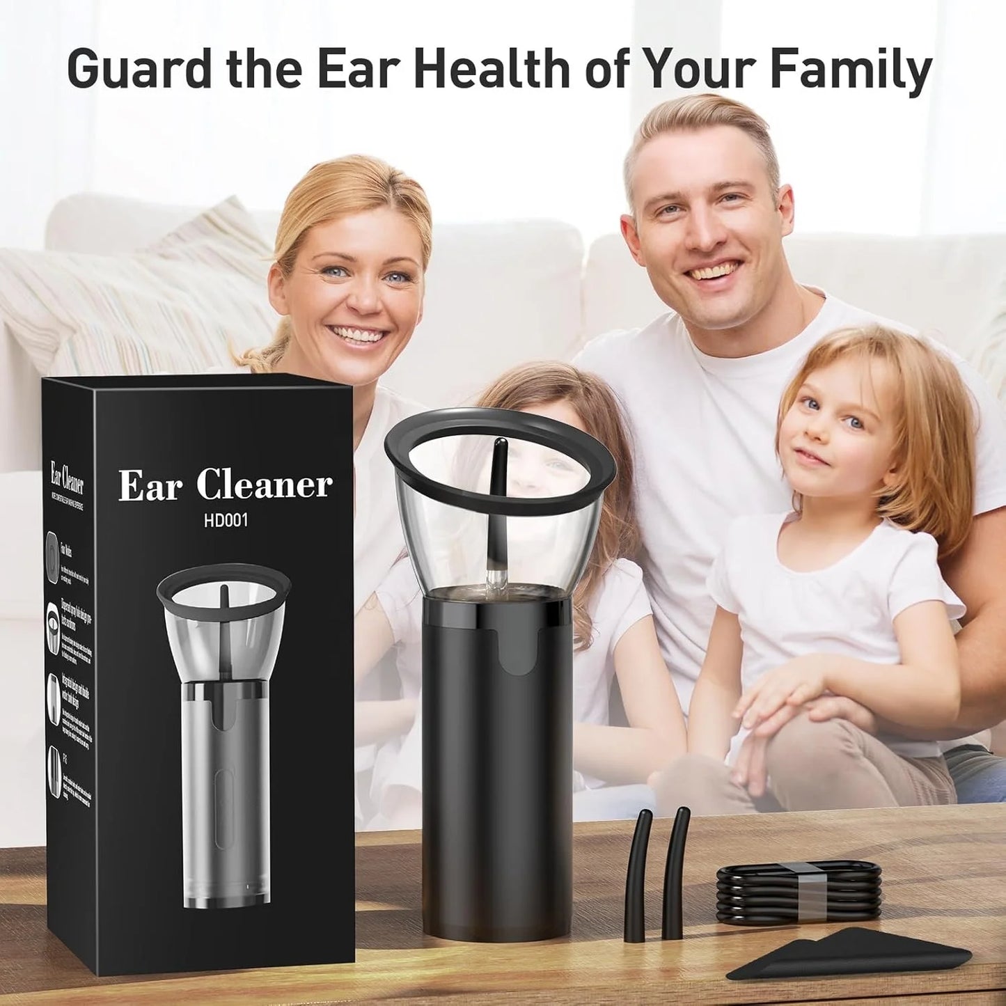 Powerful Rechargeable Earwax Removal with 4 Pressure Modes & IPX6 Waterproof