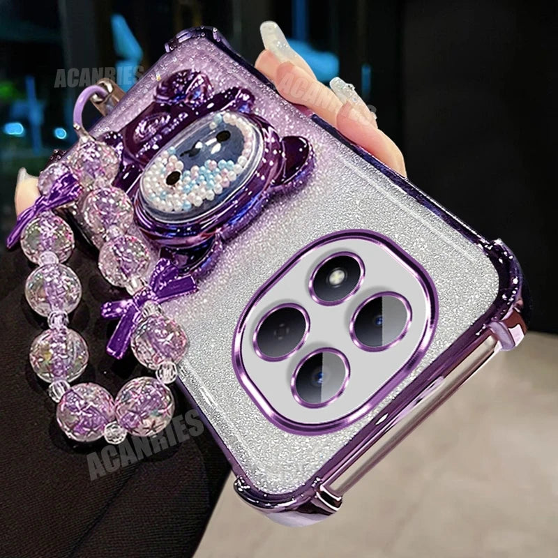 Luxury Gradient Glitter Bear Case with Star