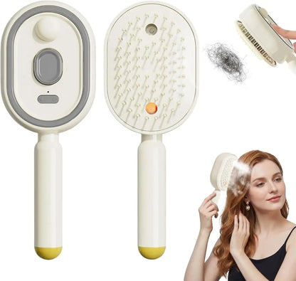 3-in-1 Hairbrush with Steam, Essential Oil, and Self-Cleaning