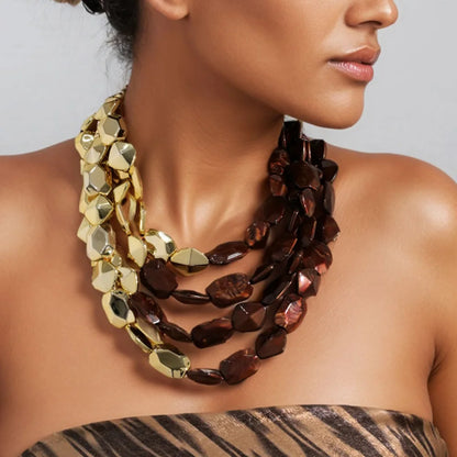 Statement Multi-Layer Beaded Necklace