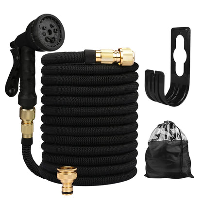 💦 Expandable High-Pressure Garden Hose with Double Metal Connector