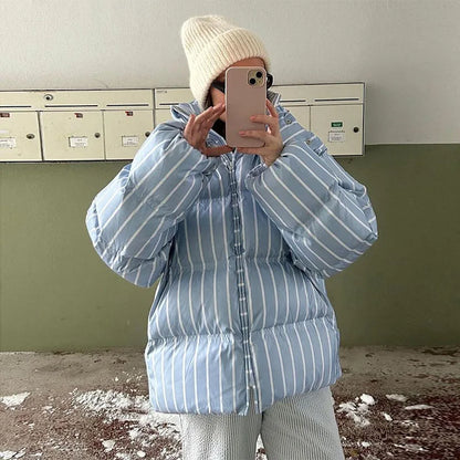 Women’s Striped Hooded Cotton Jacket