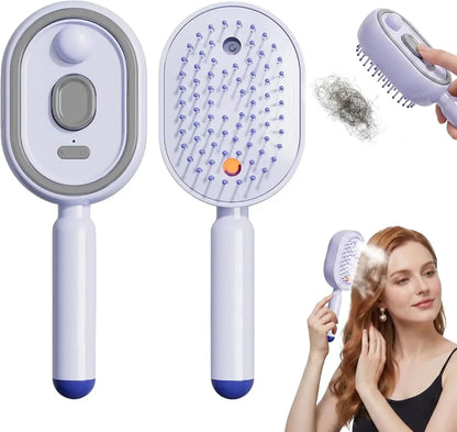 3-in-1 Hairbrush with Steam, Essential Oil, and Self-Cleaning