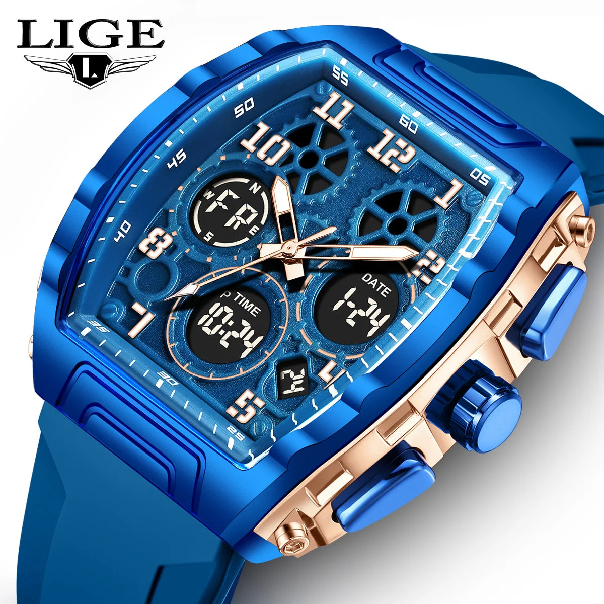 Timeless Elegance: Luxury Men's Square Quartz Chronograph Watch