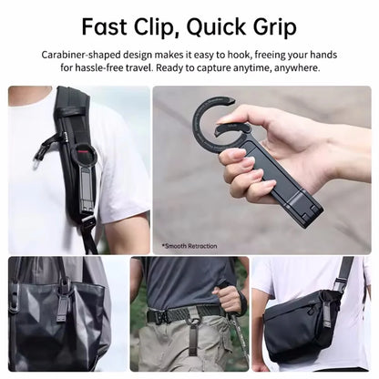 Foldable Magnetic Phone Tripod with Carabiner Mount