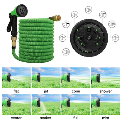 💦 Expandable High-Pressure Garden Hose with Double Metal Connector