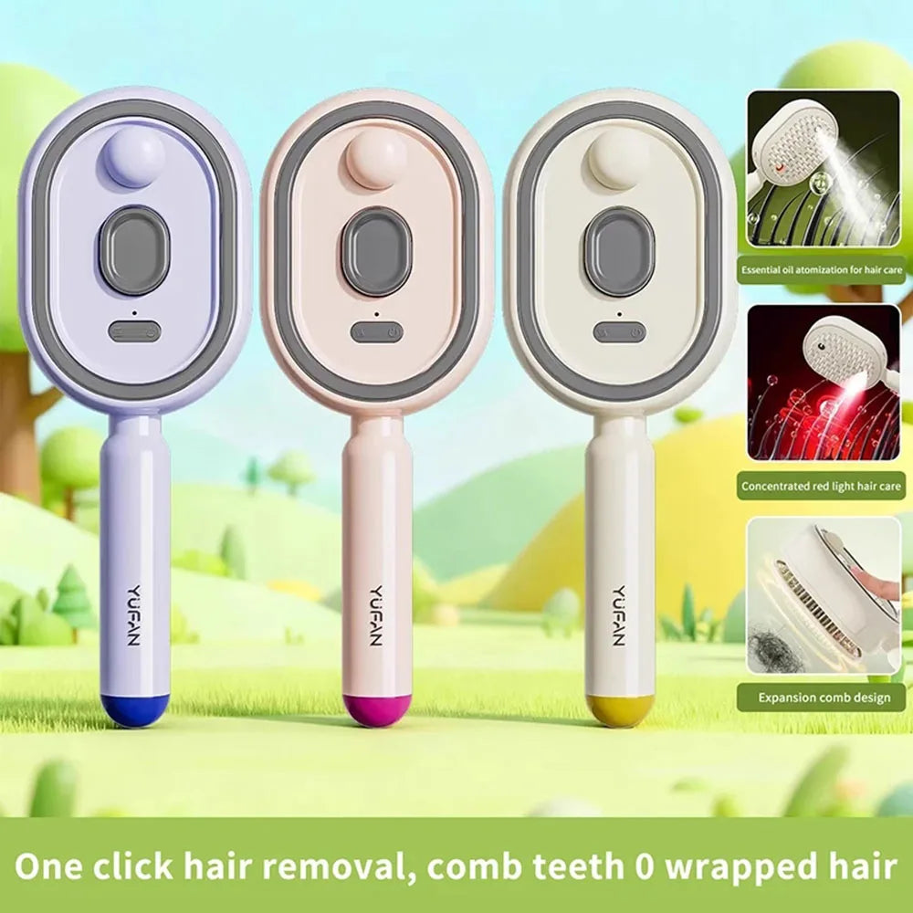 3-in-1 Hairbrush with Steam, Essential Oil, and Self-Cleaning