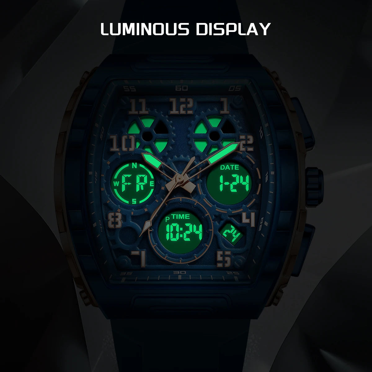 Timeless Elegance: Luxury Men's Square Quartz Chronograph Watch