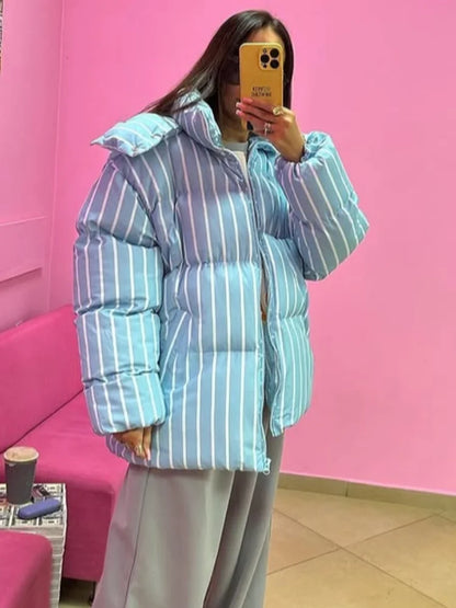 Women’s Striped Hooded Cotton Jacket