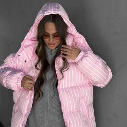 Women’s Striped Hooded Cotton Jacket