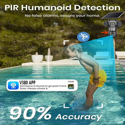Solar 4G Triple-Lens Security Camera 12MP 6K