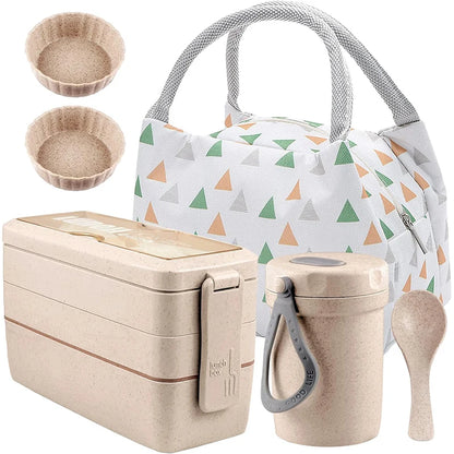 Stackable 3-Compartment Bento Box Set with Insulated Lunch Bag – Your Stylish, Eco-Friendly Meal Companion